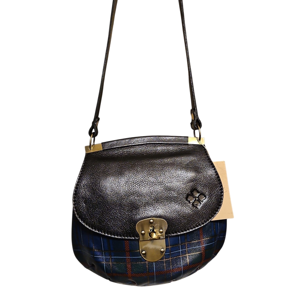 Patricia Nash Black and Blue Plaid Veneto Crossbody Bag